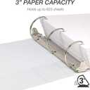 Samsill Durable 3 inch 3 Ring Binder, D Ring Binder, 100% Recycled Chipboard, White, 4 Pack