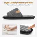 GOEWY Mens Slippers with Memory Foam Gifts House Slippers for Men Indoor Outdoor Slip On Non-Slip Sole Open Toe Cozy Bedroom Slippers Size 13-14 Black