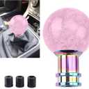 Gear Shift Knob Round Ball Shift Knob Crystal Transparent Bubble Gear Shifter Fit for Universal Manual Atomatic Transmission Vehicles (Pink)