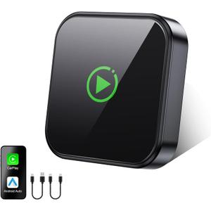 Wireless CarPlay Adapter for Apple iPhone & Android Auto 2026 Upgrade Mini Design Seamless Auto Connect USB Plug & Play Converts Wired to Wireless (Black)