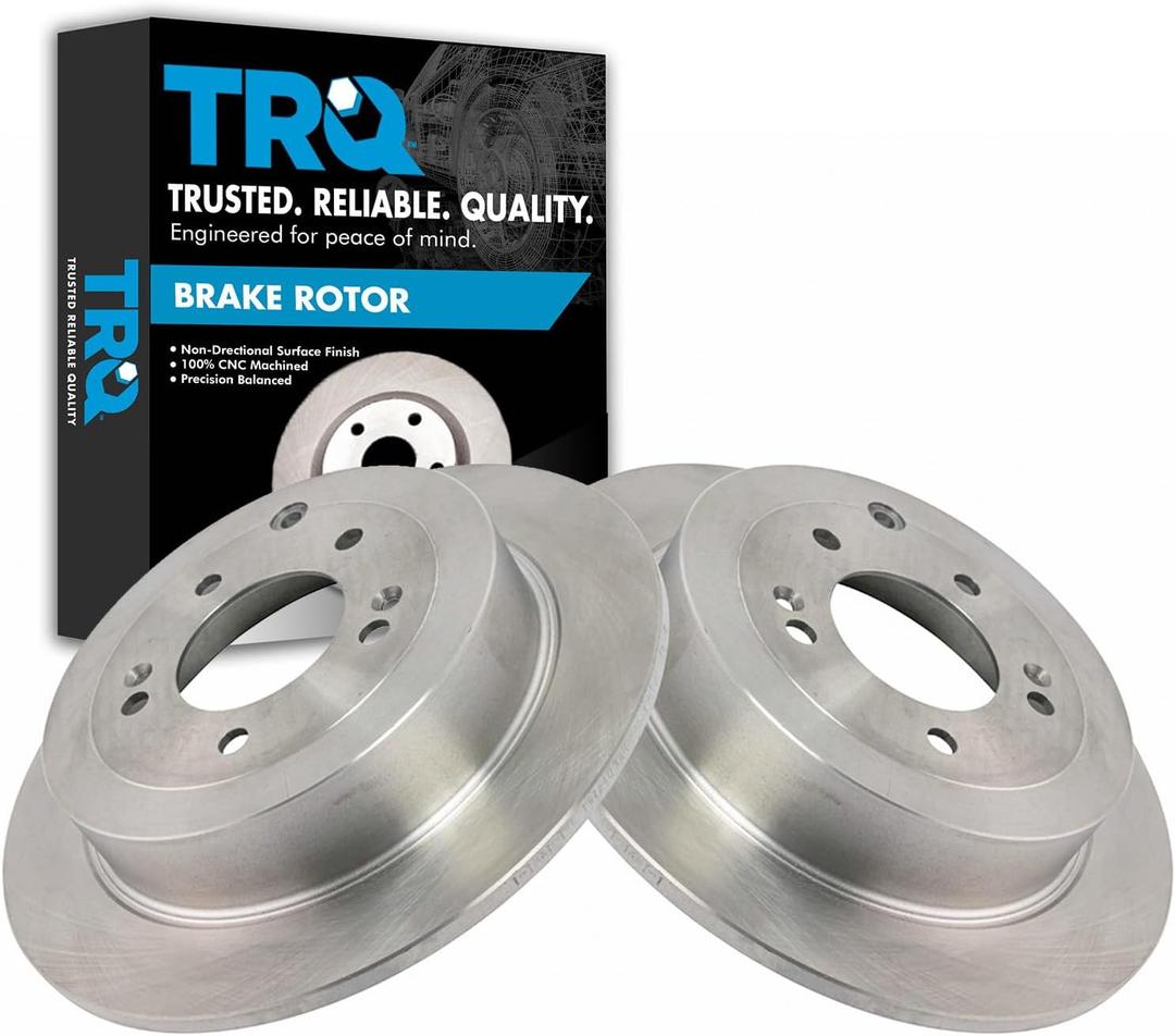 TRQ Rear Brake Rotor Solid Compatible with 2016-2021 Hyundai Tucson 2017-2022 Kia Sportage