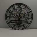 Tree of Life Wall Clock,Metal Black Large Wall Clock, 24inch Oversized Wall Clock for Living Room Bedroom Home Decor,Silent Mid-Century Clock,Modern Family Tree Clock