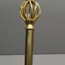 Brass Double Curtain Rods 36-72 Inch, Double Curtain Rods with Round Cage & Barrel Finials, 1-Inch Front and 5/8 Inch Back Double Drapery Rod, Telescoping Double Curtain Rod for Window
