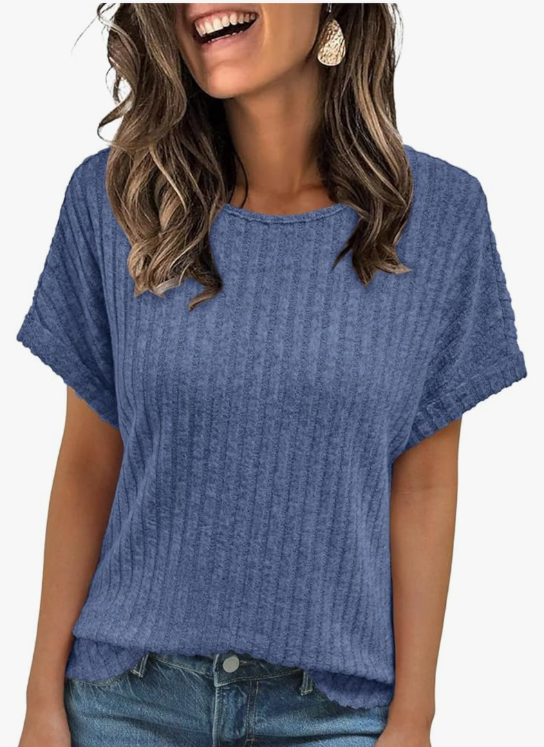 AUTOMET Women Summer Tops 2026 Spring Sweaters Dressy Casual Short Sleeve Shirts Business Blouses,Size S