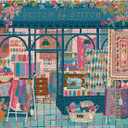 Galison Stitch by Stitch  1000 Piece Puzzle Fun and Challenging Activity with Bright and Bold Quilting and Crafting Themed Storefront Artwork for Adults and Families