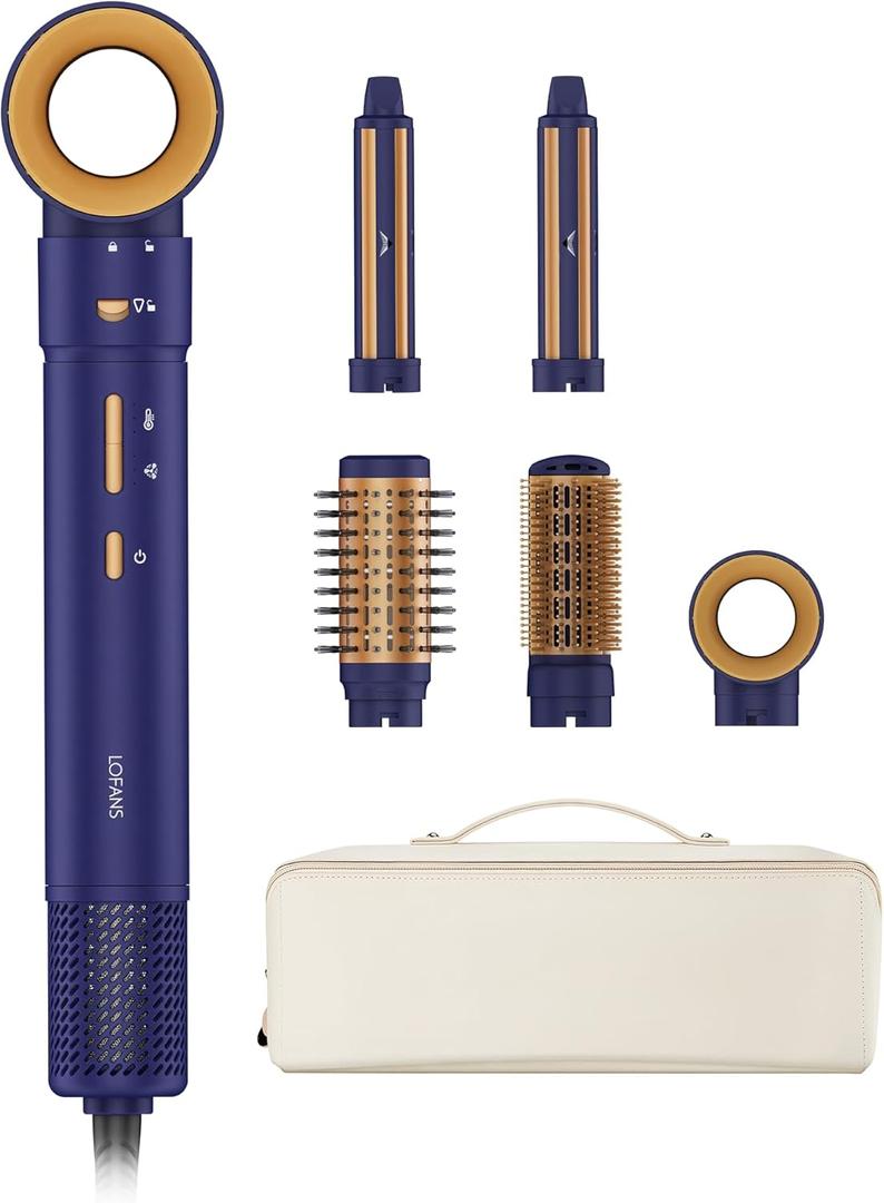 5 in 1 Multi Hot Air Styler Wrap, 110,000 RPM High-Speed Hair Dryer Brush with Auto Wrap Curlers & Blow Dryer Brush, Fast Drying & Frizz-Free Styling, No Heat Damage for Women
