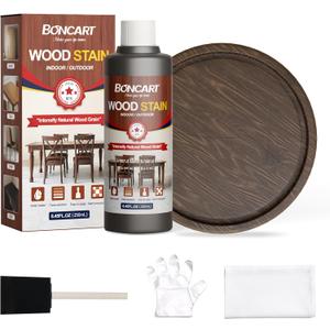 Boncart Water-Based Wood Stain, 8.45FL.OZ/250mL Stain for Wood, Suitable for Staining Indoor and Outdoor Wooden Items and Furniture, Non-Toxic, Multiple Finishes (Dark Oak)