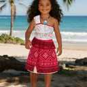 Girls Halloween Costume Set for Ocean Princess Costume Kids Cute Dress Birthday Outfits Gift Hawaii Theme Party (110 (3-4 Years))