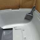 IRIS USA Cat Litter Box Large with Front Door Flap, Covered Enclosed Litter Box Enclosure with Scoop, Handle & Buckles for Portability & Privacy, Hidden Litter Pan, Gray