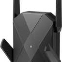 LNN AX1800 WiFi 6 Extender, Gigabit Ethernet Port, Dual-Band 2.4/5GHz Signal Booster Repeater, Up to 1.8Gbps, Covers 1500 Sq. Ft, Multi-Devices, App-Free Setup, AP Mode (Black)