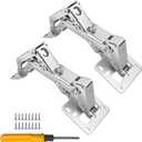 2-Pack Hidden Hinges - 170 Degree Soft Close,Hydraulic Adjustable Surface Mount Cabinet Hinges, Concealed Cabinet Hinges for Frameless Doors