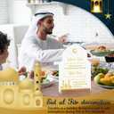 DoubleFill Acrylic & Wood Ramadan Decorative Table Sign, 6.6 x 9.8 inches, White, Modern Style, Islamic Tabletop for Desk Shelf Living Room