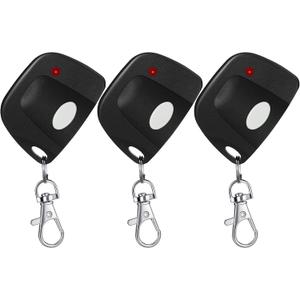 Kingdder 3 Pcs 8 Dip Switch 310mhz Garage Door Remote Compatible with Linear Delta 3 (DT DTA DTD DTC DNT00002A) Gate Opener Remote with Keychain (Black,White Button)