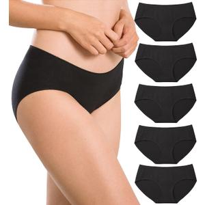 Altheanray Womens Underwear Cotton Seamless Soft Hipster Panties Ladies Mid Rise Bikini (Medium)