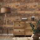 TANONE Wood Contact Paper Kitchen Peel and Stick Wallpaper, Self Adhesive Removable Wallpaper Countertops Waterproof, Shiplap Wall Paper Wood Vinyl Wrap for Cabinets Rustic Brown 35.4" x 236"