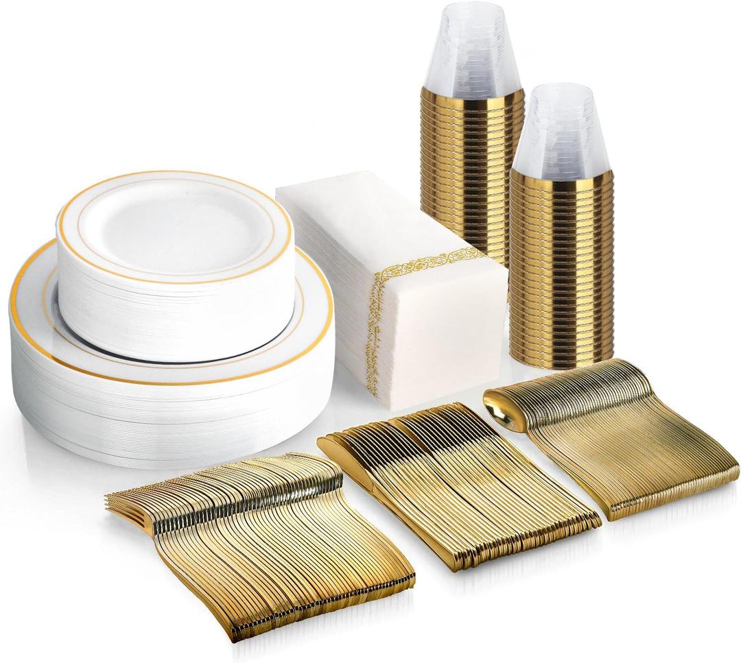 350 Piece Gold Dinnerware Set