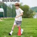 PATPAT Boys Shorts with Pockets, Quick-Dry Breathable Shorts for Running Soccer Basketball, Sports Team Uniform for Kids Teen (Gray, L)