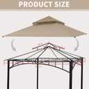 Gazebo Replacement Canopy 10x10 Ft Compatible with Madaga Target Gazebo Frame Model L-GZ136PST, L-GZ136PST-2/7/9 (Light Beige)