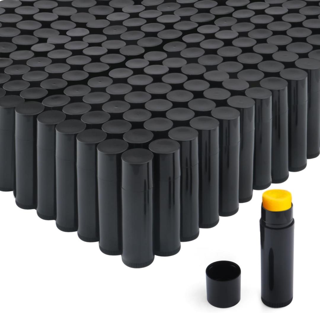 5.5g Twist-up Lip Balm Tubes,Empty Plastic Chapstick Containers Rotatable Deodorant Sample Containers for DIY Lipsticks,Lip Gloss,Homemade Solid Perfume,Suitable for Filling Tray,Black