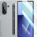 Nillkin for Samsung Galaxy Z Fold 7 Case with Upgraded Pen & Screen Protector, Fast Wireless Charging, Superior Liquid Silicone, Protective Slim Phone Case with Stylus for Galaxy Z Fold 7, Gray