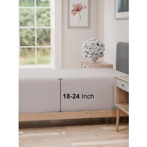 Extra Deep Twin XL Fitted Sheet - Hotel Luxury Single Fitted Sheet Only - Easily Fits 18 inch to 24 inch Mattress - Ultra Soft, Wrinkle Free with Extra Deep Pockets - Breathable & Comfy - Light Grey