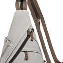 KL928 Canvas Sling Bag - Small Crossbody Backpack Shoulder Casual Daypack Rucksack for Men Women(Large Version) (Canvas-leaden)