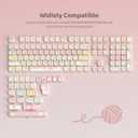 dagaladoo PBT keycap Set,MOA Profile keycaps Cute,Pink keycaps 60% 75% 100%,Dye Sublimation Keyboard caps,134 Key Custom Key caps for Gateron MX Switches Mechanical Keyboard