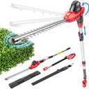 Ecarke Pole Hedge Trimmer Compatible with Milwuakee 18V (Tool Only) | 22" Dual-Action Blade,1400 SPM, 9FT Telescopic Pole,135° Rotating Head, Lightweight & Overload Safety for Tall Hedge Trimming