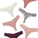 DEANGELMON Seamless Thongs for Women No Show Thong Underwear Women Comfortable Multiple Pack (Large, Pink Candy-6pack)