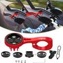 Bike Computer Mount for Aero Bars - Compatible with 22.2mm/22.4mm Road Handlebars, Secure Bike Mount for Bike GPS Computer, for Garmin,for Combo & for GoPro Action Camera, Red