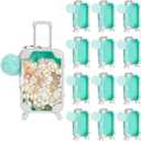 VioraWhite 24 Pcs Mini Suitcase Empty Storage Box and Plush Ball Keychain Candy Luggage Containers Packaging Case for Bridal Shower Baby Shower Party Favors Travel Gifts (Mint Green)