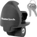 Master Lock Black Universal Size Trailer Hitch Lock, Trailer Coupler Lock for Securing RVs, Horse Trailers, Tool Trailers and More, 379ATPY