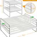 2 Pack Pantry Organization and Storage, Expandable Foil and Plastic Wrap Organizer, Adjustable Kitchen Wrap Organizer Rack for Cabinet, Foil Saran Wrap Holder Shelf for Sandwich Plastic Bags Box,