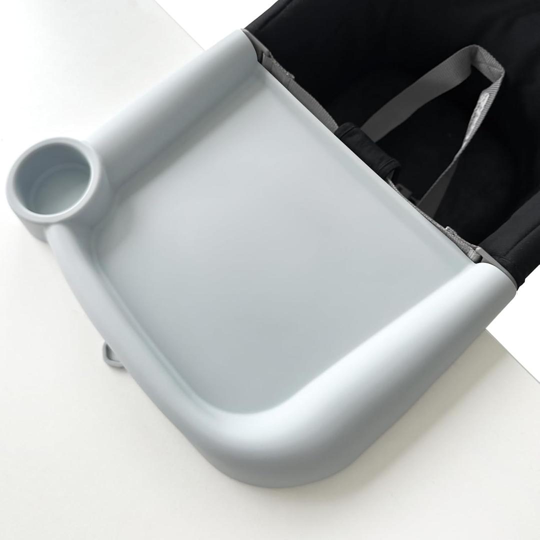Silicone Baby Dining Tray Compatible with Inglesina Fast Table Chair & Other Hook-On High Chairs,Portable Clip-On Fast Table Chair Baby Tray, Dishwasher Safe & BPA Free (Upgraded Gray)