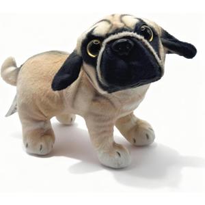Lifelike Pug Stuffed Animal, Pug Plush Dog Stuffed Animal Toy, Realistic Soft Dog Gifts for Kids, Adults, Lovers, Birthday Gift Collection 9 Inches