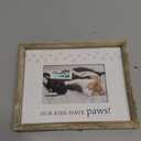 Malden International Designs 4x6 Our Kids Have Paws! Rustic Borders Picture Frame Our Kids Have Paws! Sentiment White MDF Wood Mat With Screenprinted Paw Prints Raised Rustic Brown Outer Wood Moulding