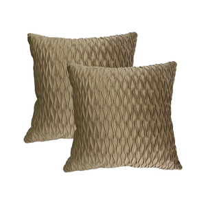 18x18 Inch Soft Velvet Throw Pillow Covers Set of 2 Soft Decorative Cushion Cases with Texture for Sofa Couch Bed Living Room (Camel)