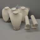 6 Pcs Jewelry Display Set Necklace Display Stand T Bar Bracelet Holder Jewelry Bust for Home Store Trade Show(Beige)