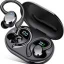 Wireless Earbuds, 2025 New Bluetooth 5.4 Headphones Sport Earphones with 68Hrs Playtime LED Display ENC Noise Cancelling Mic, IPX7 Waterproof Over Ear Ear Buds with Hook for Sports/Running (Deep Black)
