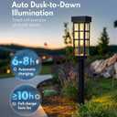 PASAMIC 24" Solar Pathway Lights Outdoor, 8 Pack Bright Garden Light with Auto On/Off, IP65 Solar Lights Outdoor Waterproof, Garden Landscape Lighting for Yard, Patio, Walkway, Driveway (Black, BlackGlass)