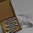 1/2 x 2-1/2" Hex Head Lag Screws Bolts with Flat Washers (8 Sets), 304 Stainless Steel 18/8, Partial Thread, Deck Screws, Heavy Duty Hex Head Wood Lag Screws, Fayeploo