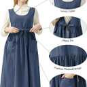 Nanxson Cotton Apron Women Split Plus Size Bib with Pockets for Cooking,Gardening,Painting CFL0003