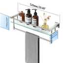 Alise Bathroom Shelf with Towel Bar,Bathroom Shelves Wall Mounted 20 Inch Floating Glass Shelf for Bathroom Shower Wall,SUS304 Stainless Steel Modern Floating Glass Shelves,Brushed Nickel, 21 Inch
