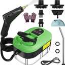 Handheld Steam Cleaner for Home, 2500W High Temperature Pressurized Machine, 1.2L Water Tank, Handle-controlled Steam Output, Portable Cleaning Steamer for Car, Bed Bugs, Furniture, Grout (Green)