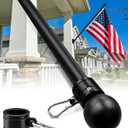 57" One-Piece Flag Pole, Heavy Duty Stainless Steel Flagpole, 2 Thicker Wall, Waterproof & Rust-Resistant, 360 Rotating Anti-Wrap Rings, Fits 1-Inch Brackets(Not Include) for House, Truck, Boat...