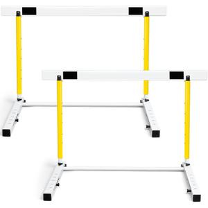 Blulu Adjustable Track and Field Hurdles Height Sports Training Hurdle with Counterweight Heavy Duty Track and Field Equipment Practice Training from 30 to 42 Inch for Athletes Adults (Yellow)