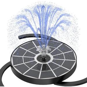 AISITIN 3.7W Solar Bird Bath Fountain Upgraded 6.3" Solar Glass Panel, Solar Powered Fountain Pump with Integrated Bracket & Storage for Bird Bath, Pond, Garden, Aquarium and Outdoor