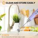 YUSWKO Light Purple Rechargeable Milk Frother for Coffee with Stand, Handheld Drink Mixer with 3 Heads 3 Speeds Electric Stirrers for Latte, Cappuccino, Hot Chocolate, Egg
