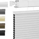 BERISSA Top Down Bottom Up Cordless Cellular Shades, White Blackout