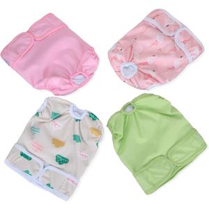 Teamoy Female Dog Diapers for Heat 4-Pack, Reusable Dog Period Diaper Wraps for Incontinence, Training & Housebreaking, Large